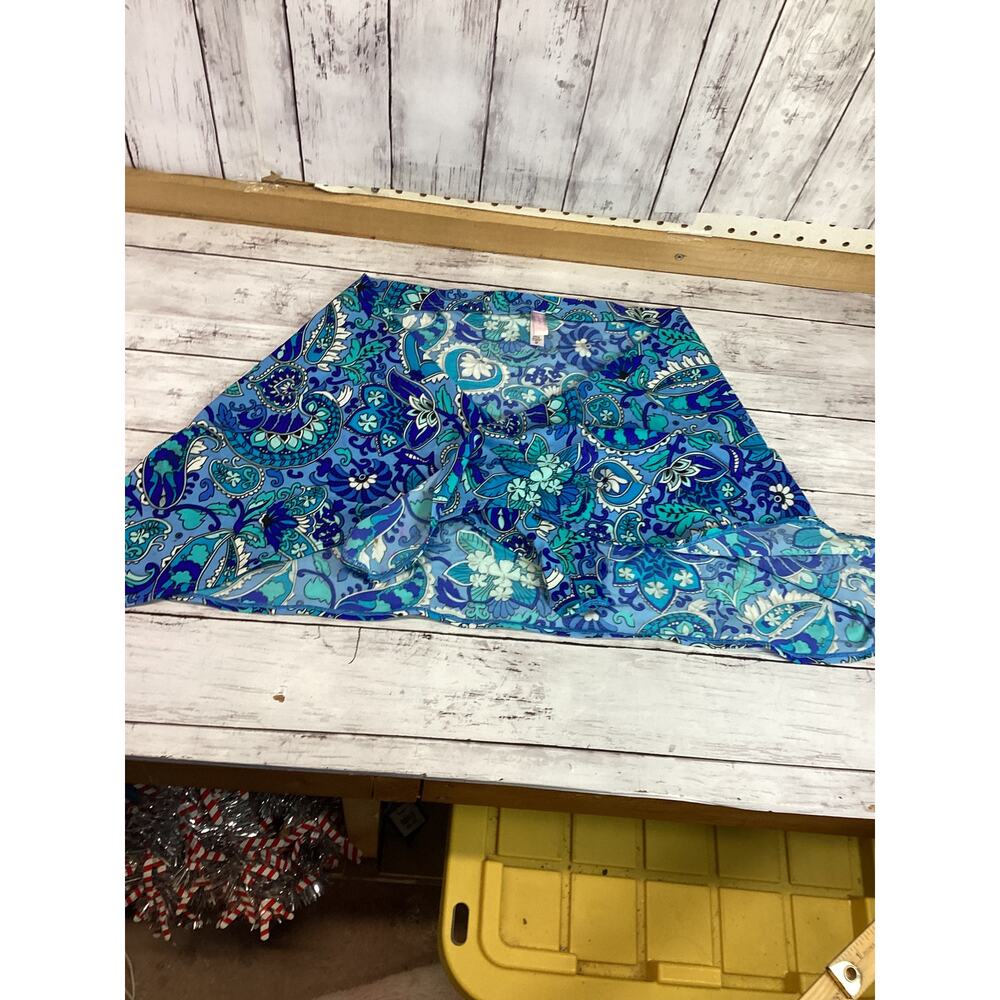 Victorias Secret Blue Floral Paisley Tie Waist Coverup Beach Pants Size M